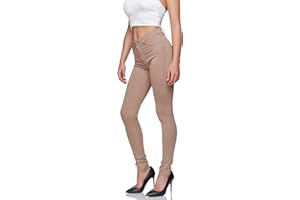 GLAMEXX24 Pantaloni Donna Elasticizzati Skinny Fit Jegging Vita Alta Regolare in Misto Tessuto per Primavera Estate Autunno Inverno Ogni Stagione