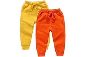 DCUTERQ Pantaloni Bambino Elastico in Vita Pantaloni Lunghi in Cotone per Ragazzi Ragazze Pantaloni da Jogging Sportivi in Tinta Unita 1-8 Anni