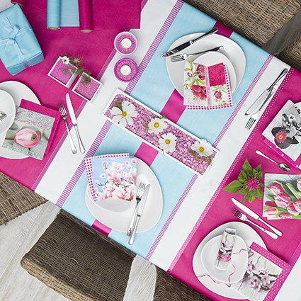 Tischläufer Rolle Uni mit Struktur in türkis / Airlaid / Tischband für Party / Geburtstag / Hochzeit / Kommunion 40cm x 4,90m - 4