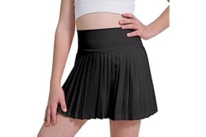 zffriction Gonna da Tennis per Ragazze Gonna da Tennis con Pantaloncini Gonna da Skater Plissettata per Bambini Gonna da Golf a Vita Alta con Tasche