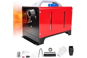 ShockFlo 12V 8KW Air Diesel Heater, Parking Heater Kit with Silencer LCD Remote Control, Portable Diesel Heating Fan Quiet for Car Trucks Boat Bus RV Campervan Yacht Touring Trailer Square(1 Hole)