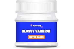 7 Artists Bezbarwny Błyszczący Lakier do Malowania Akrylowego 50 ml | Błyszczący Lakier Bezbarwny do Farb Akrylowych | Lakier Ochronny | Lakier Akrylowy Bezbarwny na Bazie Wody | Glossy Varnish