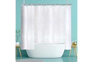 YISURE Cortina de Ducha Impermeable para baño, Resistente al moho y al moho, Color Blanco, 240 x 180 cm