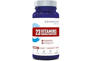 GRANIONS 23 VITAMINES, MINERAUX, PLANTES ENERGIE | 150 µg d'IODE 100% des AR | Vit A B C D3 E + oligoelements Zinc Magnesium Selenium + Ginseng | 90 comprimés | Format ECO 3 mois | Made in France