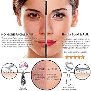 Facial Epilator + FREE Eyebrow Razor Trimmer - Stainless Steel Threading Tool - Facial Hair Remover - Image 3