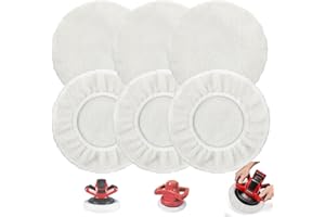 Huiyuenuo 6 tappi per lucidatura in lana d'agnello, per lucidatrici da 220 mm a 250 mm, dischi per lucidatura in lana d'agnello, per auto, fari auto, pavimenti in sughero, ecc