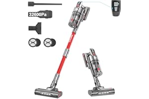 Vistefly B6 Aspirapolvere Senza Fili 32600Pa, 500W Scopa Elettrica Senza Fili Super Potente, Autonomia Fino 60 Minuti, 5 Livelli Aspirazione per Peli Animali Tappeti Pavimento