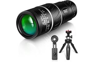 UniqueFire 16 x 52 Dual Focus Jumelles Zoom Monoculaire HD Mini Télescope Longue Vue Double Objectif optique lentille Vert Armoring/ blindage vert idéal pour golf, Camping, Randonnée, Pêche, Escalade, Observation des Oiseaux, Concerts-Sac de rangement et Outil de Nettoyage fournis