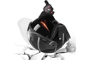 GALEYYU Casques De Moto pour Hommes – Casques De Moto Ouverts À Double Pare-Soleil, Casques De Cyclomoteur pour Moto Scooter Casque De Moto pour Adultes, Femmes, Hommes pour Toutes Les Saisons