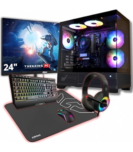 VIBOX I-507 PC Gamer Complet • 22 Écran • AMD Ryzen 3 3200G 4,0 GHz • Radeon Vega 8 • 16 Go RAM • 1 to NVMe SSD • Linux OS • WiFi • Noir