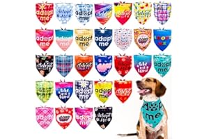 JpGdn 30 Stück/Packung Adopt Me Hundehalstücher mit Pfotenabdruck, Batik, kariert, Blumenmuster, Rosa, Puple Blau, für kleine, mittelgroße Mädchen, Jungen, Pflegetiere zur Suche nach Häusern oder