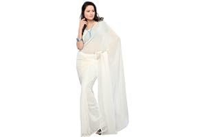 TreegoArt Fashion Frauen, s Georgette Plain Saree Mit Unstitched Bluse Stück