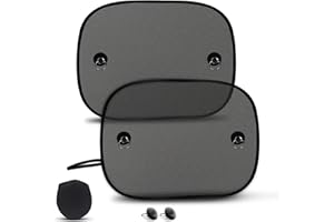 FRECOO Tendine Parasole Auto Bambini, Universali Parasole Auto per Bambini Blocchi Raggi UV nocivi Calore abbagliamento Parabrezza per neonati, bambini e animali domestici 48 x 32 cm (2 pezzi)