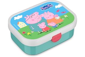 Mepal - Fiambrera Campus - Bento Box para Niños - Lonchera con Compartimento y Tenedor - Fiambrera con Cierre de Clip - Sin BPA y apta para Lavavajillas - 750 ml - Peppa Pig