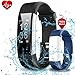 Produktbild Yoolaite Fitness Armband Wasserdicht Fitness Tracker mit Pulsmesser Aktivitätstracker Pulsuhren bluetooth smart armbanduhr Schrittzähler uhr Kalorienzähler Schlafmonitor Vibrationsalarm Anruf,SMS, Whatsappmit einem Ersatzarmband für ios iphone und Android Handys