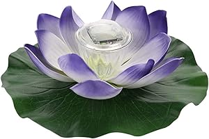 FDIT nenuphar solaire lampe,Imperméable à l'Eau Solaire Multicolore Led Couleur Changeante Lotus Fleur De Lampe De Fleur En Plein Air Flottant Jardin Piscine Bassin Lumière(#2)