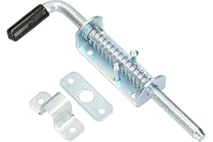 KOTARBAU® Pestillo con muelle de acero inoxidable, 220 mm, Cerrojo para puertas de garaje, portones o cancelas, Pestillo de resorte con mango de goma