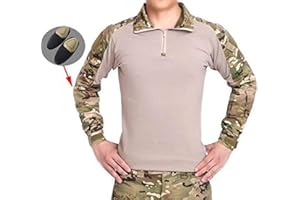 ATAIRSOFT Kryptek Typhon camiseta BDU de combate y camuflaje para hombre, de manga larga con coderas, para ejército táctica militar en Airsoft y Paintball.