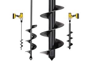 LYFETC Gartenbohrer Erdbohrer 4x42+9x40cm,Langen Griff Blumenzwiebelbohrer für Akkuschrauber,Erdbohrer für Bohrmaschine,Schwerlast Gartenbohrer zum Pflanzen,Garten Schnecken Spiralbohrer,Pflanzbohrer