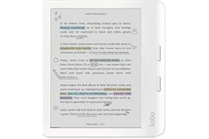 Kobo Libra Colour | eReader | 7” Glare-Free Colour E Ink Kaleido™ 3 Display | Dark Mode Option | Audiobooks | Waterproof | (White)
