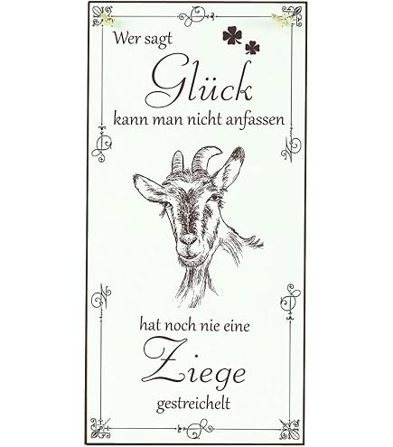 Ziegenstall-Schild Aus Schiefer Graviert – ‚Für Glückliche Ziegen‘, 22x16 Cm, Wetterfeste Lasergravur