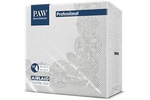 PAW DECOR COLLECTION PAW - Servilletas Papel Airlaid (40 x 40 cm) I Servilletas de Tela I Clásico y Elegante, Adornos, Marcos, Oro I Perfecta para las Ocasiones Importantes I Color: Royal Lace (silver)