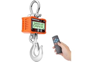STRIXORN Balance à Grue 2000 kg/4000 lbs, balance électronique numérique suspendue, balance industrielle robuste 2T avec capteur précis, grand écran LCD et télécommande pour ferme, construction, kg/lb/N