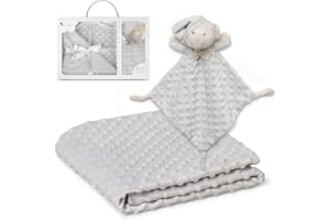 Interbaby - Manta Bebe Recien Nacido + Doudou Bebe | Manta Algodon Bebe y Poliéster, Terciopelo, Cómoda, Cálida, 80x110cm | Peluche Bebe Suave, Adorable, 28x17cm | Burbuja + Osito Gris