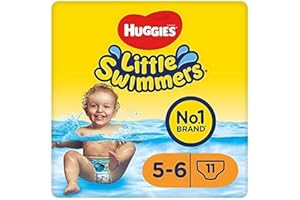 AUSOMECHOICE Hugies Little Swimmers, Swim Nappies, Size 5-6 - 33 Pants - Maximum Protection Swimming Nappies with Leak Guards - All-Round Stretchy Waistband
