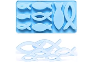 Atuoxing Molde De Silicona de pez 3D, Molde Silicona Multifuncional para Manualidades, Moldes para Reposteria Jabones Helado Chocolate Bizcocho Velas