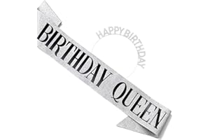 AFCJLTO Crown Crystal Tiara Birthday Crown Sash Birthday Crown Birthday Tiara Crown Corona de Cumpleaños Banda de Cumpleaños para Decoración de Fiesta de Cumpleaños Mujer