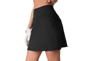 Timuspo Skorts for Women UK Tennis Skirt with Shorts Elasticated Waist Ladies Skirts 4 Pockets Golf Sports Casual Wear