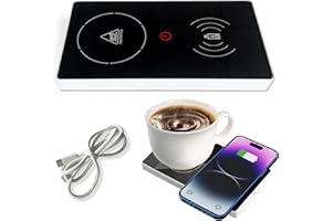 KEAGAN Scaldabicchieri da caffè, 2 in 1 Smart Cup Warmer, 15 W scalda tazza per scrivania, scaldabibande elettrico, riscaldatore USB con tecnologia touch per caffè, latte e tè