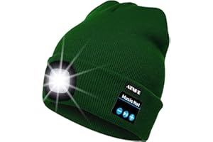 ATNKE LED Luminoso Bluetooth Gorro Sombrero, USB Recargable 4 LED Inalámbrico Musical Gorras Correr Super Brillante Impermeable Luz Invierno Cálido Regalos para Hombre y Mujer