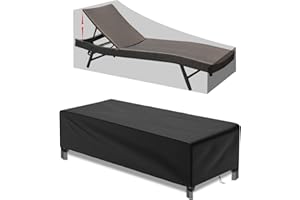 Bonna 1 copertura per lettino da giardino con coulisse regolabile, impermeabile, resistente ai raggi UV, antistrappo, pesante 500D Oxford, copertura per lettino da giardino, 200 x 68 x 30 cm