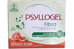 FD GOODS LTD 3X PSYLLOGEL FIBRA - Integratore di Psyllium Pura - 60 BUSTINE GUSTO ARANCIA