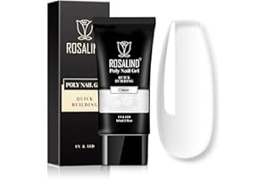 ROSALIND Trasparente Ricostruzione Unghie Gel, Poly Nail Gel Acrilico per Unghie Ispessente 60ml, Gel Extension per Unghie per Principianti e Professionisti Manicure da Salone