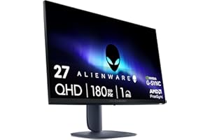 Alienware 27 Monitor Gaming - AW2725DM, QHD (2560x1440), 180Hz, Fast IPS, 1ms, NVIDIA G-Sync Compatible, AMD FreeSync, 95% DCI-P3, HDR400, DisplayPort, 2 HDMI, 3 USB, 3 Años de Garantía
