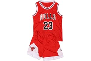 FUTERLY Maglia Basket Bambino, Completo Basket Bambino,Completino Basket Bambini, Completo Basket Ragazzo, Canotta Basket Bambino + Pantaloncini 6-8 Anni, Rosso