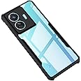 CEDO Vivo T1 44W / iQOO Z6 44W (4G) Back Case Cover | Camera Protection Shockproof Bumper-Edge | Acrylic Crystal Clear 360 Degree Protection TPU+PC | Transparent Eagle Back Case Cover (Black)