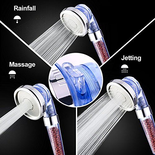 Duschkopf, AUSTOR Handbrause Negative Chlor Ionischen Filter 3-Way sprühen Dusche Kopf Hoher Druck mit Extra 3 pack Ersatz Negative Ionen Ball - 5
