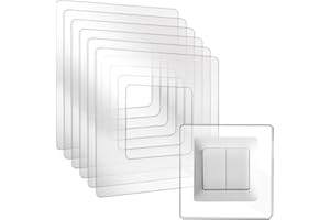 Beekeg 6 Stücke lichtschalter Schutz,wandschutz für lichtschalter,Tapetenschutz für Steckdose und Lichtschalter,steckdosenblende für jedes Schalterprogramm-Transparent 6er 1-fach
