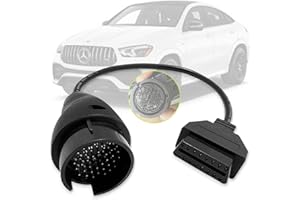 AMHTDOL Cavo di adattatore OBDII per la diagnostica, adatto all’adattatore OBD per benz 38 Pin to 16 Pin, Obd2 Adapter Cable compatibile con il connettore mercedes 38pin Pre-2001,lavora con lo scanner ELM327