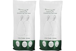 SONGMICS Torba na śmieci 8L, worki na śmieci do sortowania 3 wiaderek 8 l lub kosz na śmieci 5-8 l, kod torby 008A, 2 rolki, 90 toreb, wodoodporna, do kuchni, biała KRB008A02