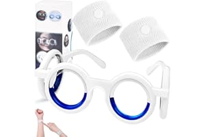 Lankai Set de Lunettes Anti-Nausées et Anti-Mal Des Transports - 3 Pièces Portables Avec Bracelet D'acupression Confortable Pour Le Mal De Mer