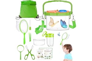 LOMUG Forscherset für Kinder, 11 Stück Entdecker Spielzeug Set mit Beobachtungsbox, Becherlupen, Insekten Forschen Kleinkindspielzeug für Junge und Mädchen ab 3 Jahre Outdoor Natur Erkundung (Grün)