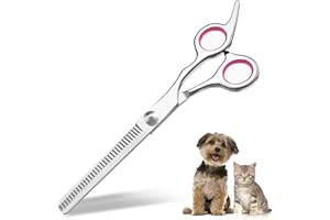 BUKYCAT 6 Pulgadas Tijeras de aseo de mascotas, Tijeras de Aseo Curvadas, Tijeras de Aseo Para Perros, Tijeras de Entresacado para Mascotas, Tijeras para Peluquería, Tijeras Peluqueria Canina (B)