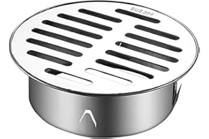 Qrity Desagüe de Piso de Acero Inoxidable, Desagüe de Piso Antibloqueo, Drenaje de Piso Extraíble, para Jardín Techo Balcón Uso,75 Boca Plana