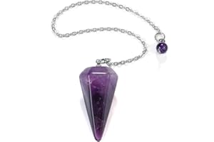 JSDDE Pendule Améthyste Naturelle Pierre Précieuse Cristal Pendule de Dowsing Scrying Guérison