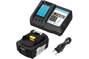 XNJTG 5,5Ah 18V Batteria per Makita 18V con Caricabatterie DC18RC per Makita BL1850 BL1850B BL1860 BL1860B BL1840 BL1830 LXT400 DC18RC DC18RA DC18RD